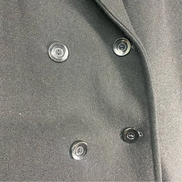 Women’s Vintage Black Wool Pea Coat Size 4 Warm Winter Preppy Quiet Luxury - Picture 5 of 10